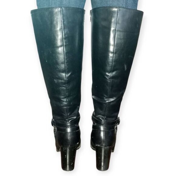 JUSTFAB BLACK ARIEL HEEL BOOTS SZ.8 GUC. - Picture 5 of 7